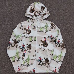 Cruel Girl Girls' Hooded Polar Fleece Full Zip Jacket - Cream Print